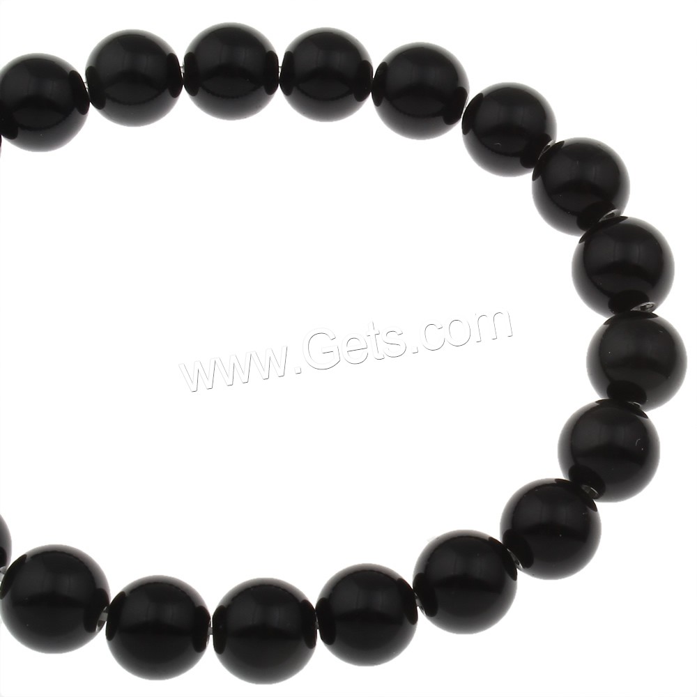 Natürliche schwarze Achat Perlen, Schwarzer Achat, rund, unterschiedliche Länge der Wahl & verschiedene Größen vorhanden, Bohrung:ca. 1mm, verkauft von Strang
