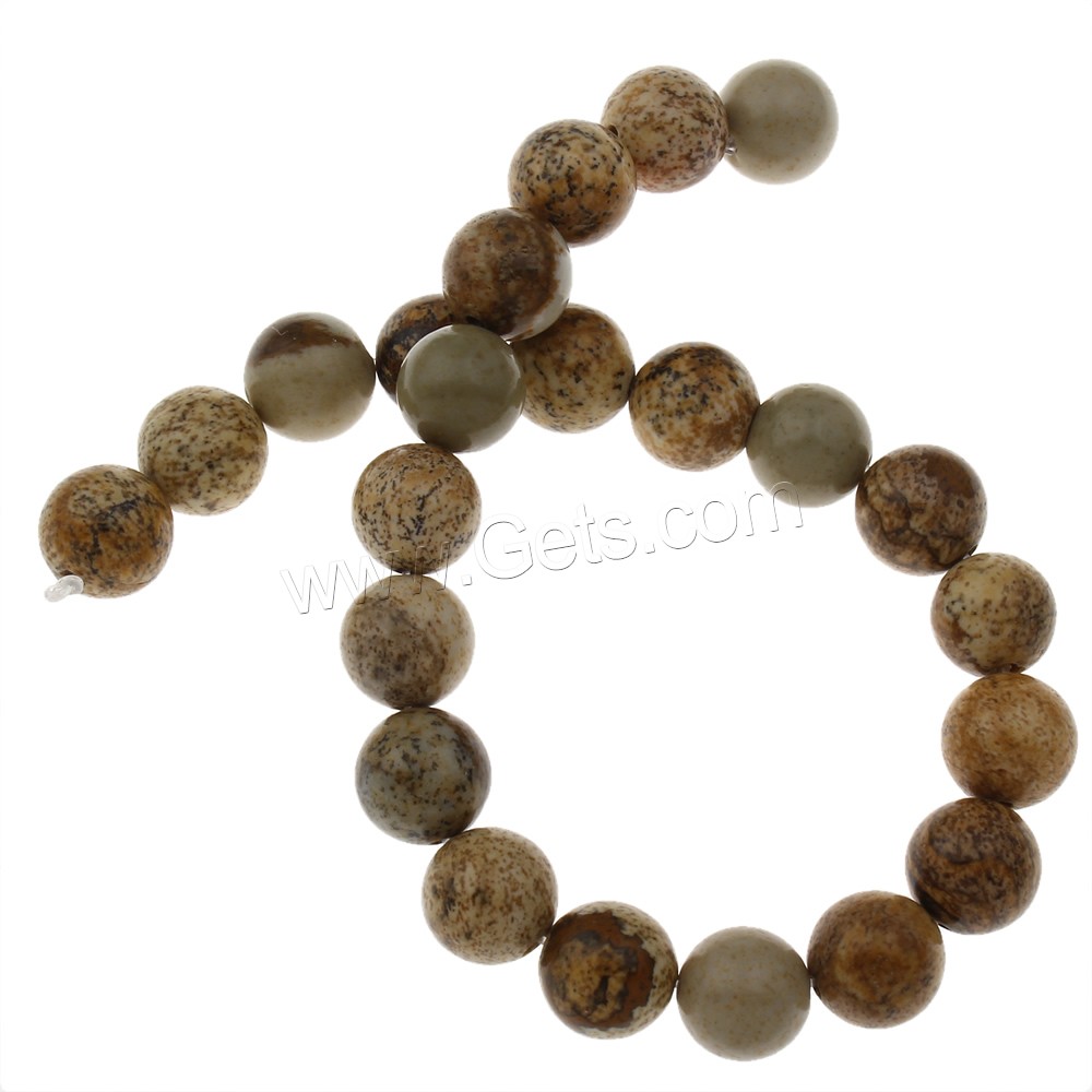 Picture Jasper Beads, Round, different length for choice & different size for choice, Hole:Approx 1mm, Sold By Strand