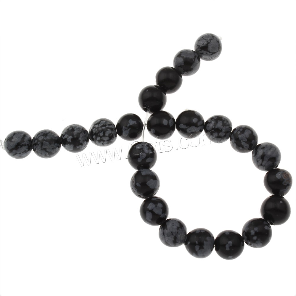 Snowflake Obsidian Bead, Round, different length for choice & different size for choice, Hole:Approx 1mm, Sold By Strand