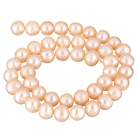 Potato Cultured Freshwater Pearl Beads, natural, pink, 9-10mm Approx 0.8mm Approx 15.3 Inch 