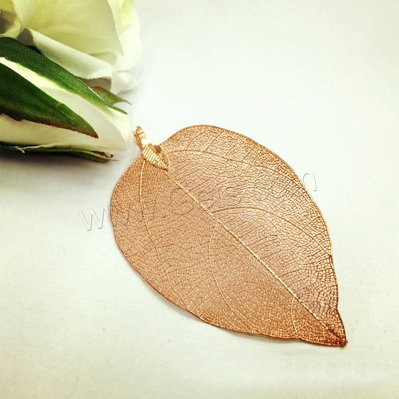 Zinc Alloy Leaf Pendants, gold color plated, different size for choice, lead & cadmium free, Sold By PC