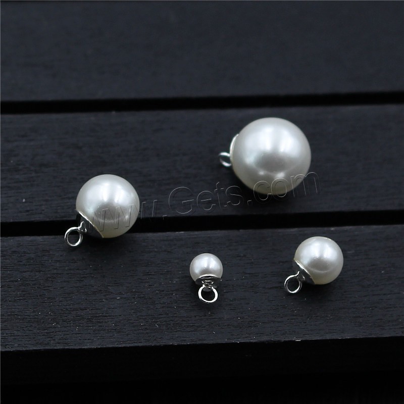 Colgantes de perlas de agua dulce, Perlas cultivadas de agua dulce, con plata de ley 925, diverso tamaño para la opción, agujero:aproximado 1.6mm, Vendido por UD