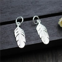 Sterling Silver Pendants, 925 Sterling Silver, Feather Approx 2mm 
