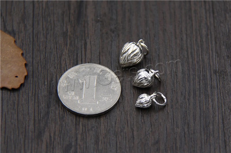 Подвески из стерлингового серебра, Серебро 925 пробы, Flower Bud, разный размер для выбора, отверстие:Приблизительно 2-3mm, продается PC