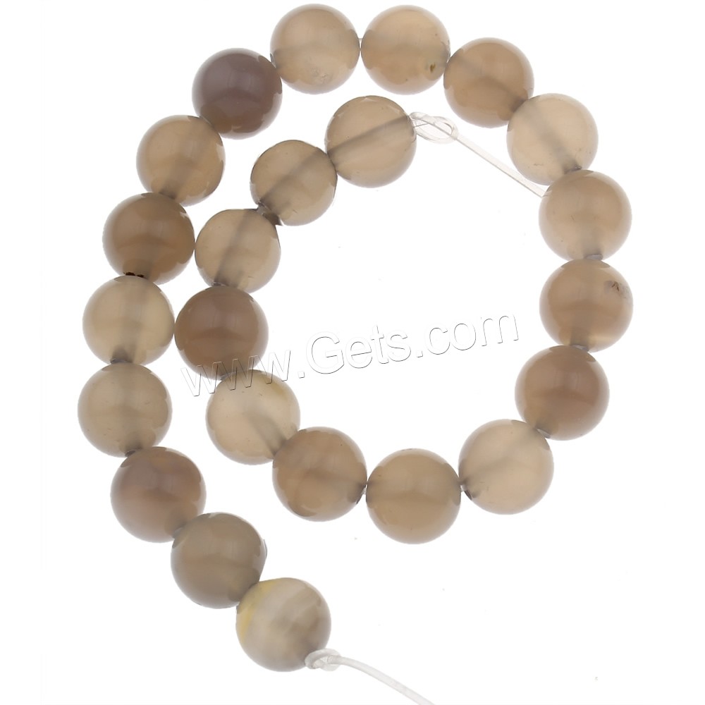 Perles agates grises naturelles, agate grise, Rond, longueur différente pour le choix & normes différentes pour le choix, Trou:Environ 1mm, Vendu par brin