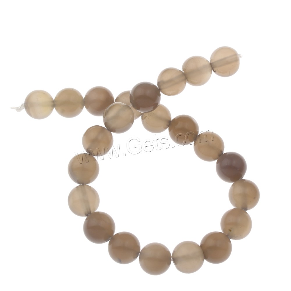 Perles agates grises naturelles, agate grise, Rond, longueur différente pour le choix & normes différentes pour le choix, Trou:Environ 1mm, Vendu par brin