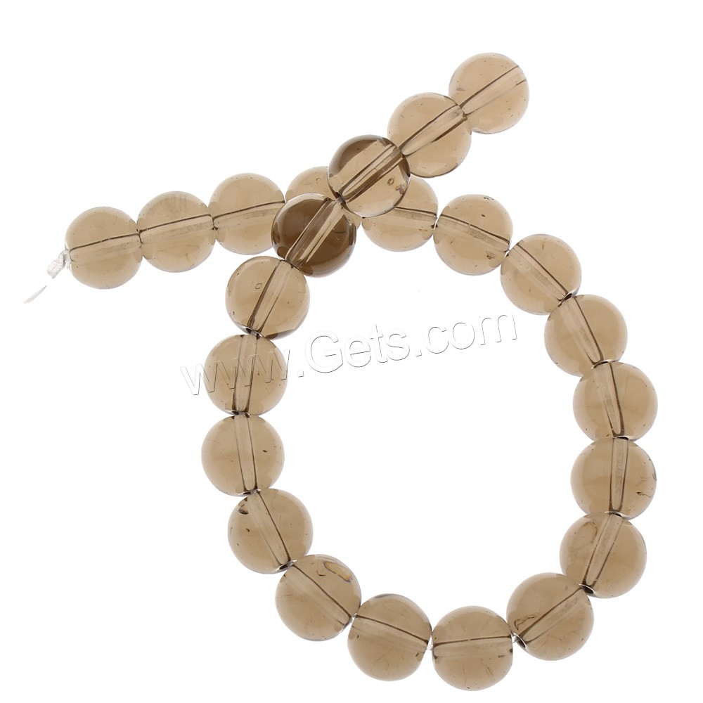 Translucent Glass Beads, Round, different length for choice & different size for choice, tan, Hole:Approx 1mm, Sold By Strand
