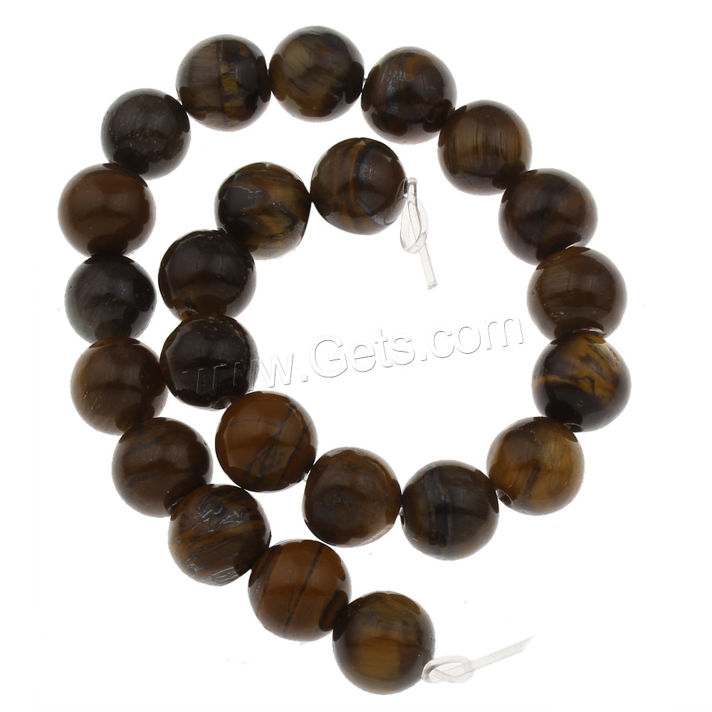 Tiger Eye Beads, Round, different length for choice & different size for choice, Hole:Approx 1mm, Sold By Strand