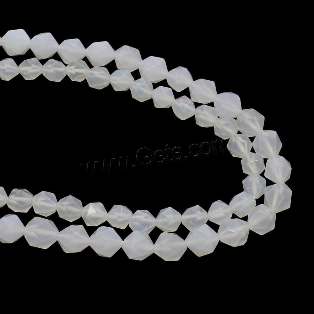Natürliche Weiße Achat Perlen, Weißer Achat, verschiedene Größen vorhanden, Bohrung:ca. 1mm, Länge:ca. 15.5 ZollInch, verkauft von Strang