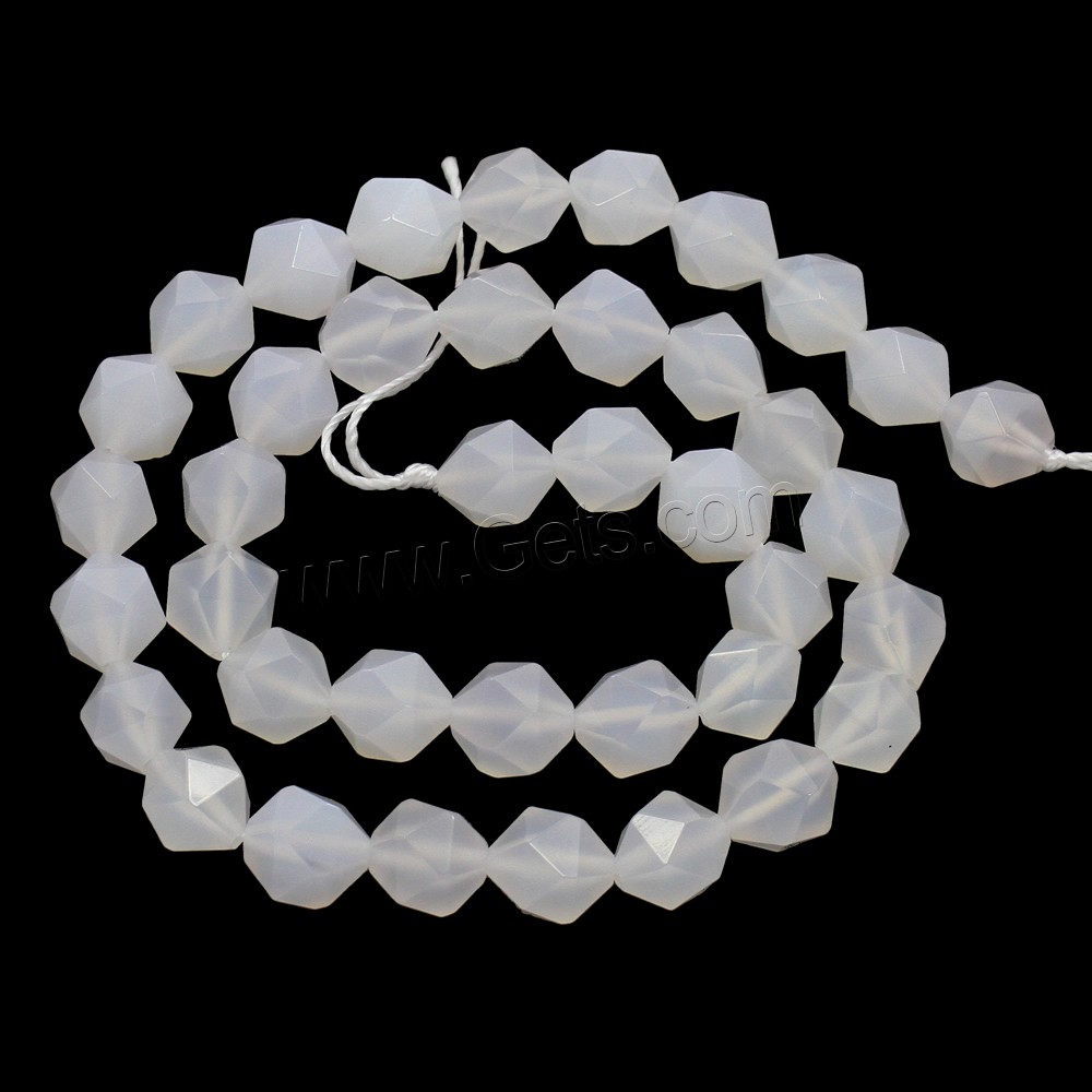 Perla de ágata blanca natural, Ágata blanca, diverso tamaño para la opción, agujero:aproximado 1mm, longitud:aproximado 15.5 Inch, Vendido por Sarta
