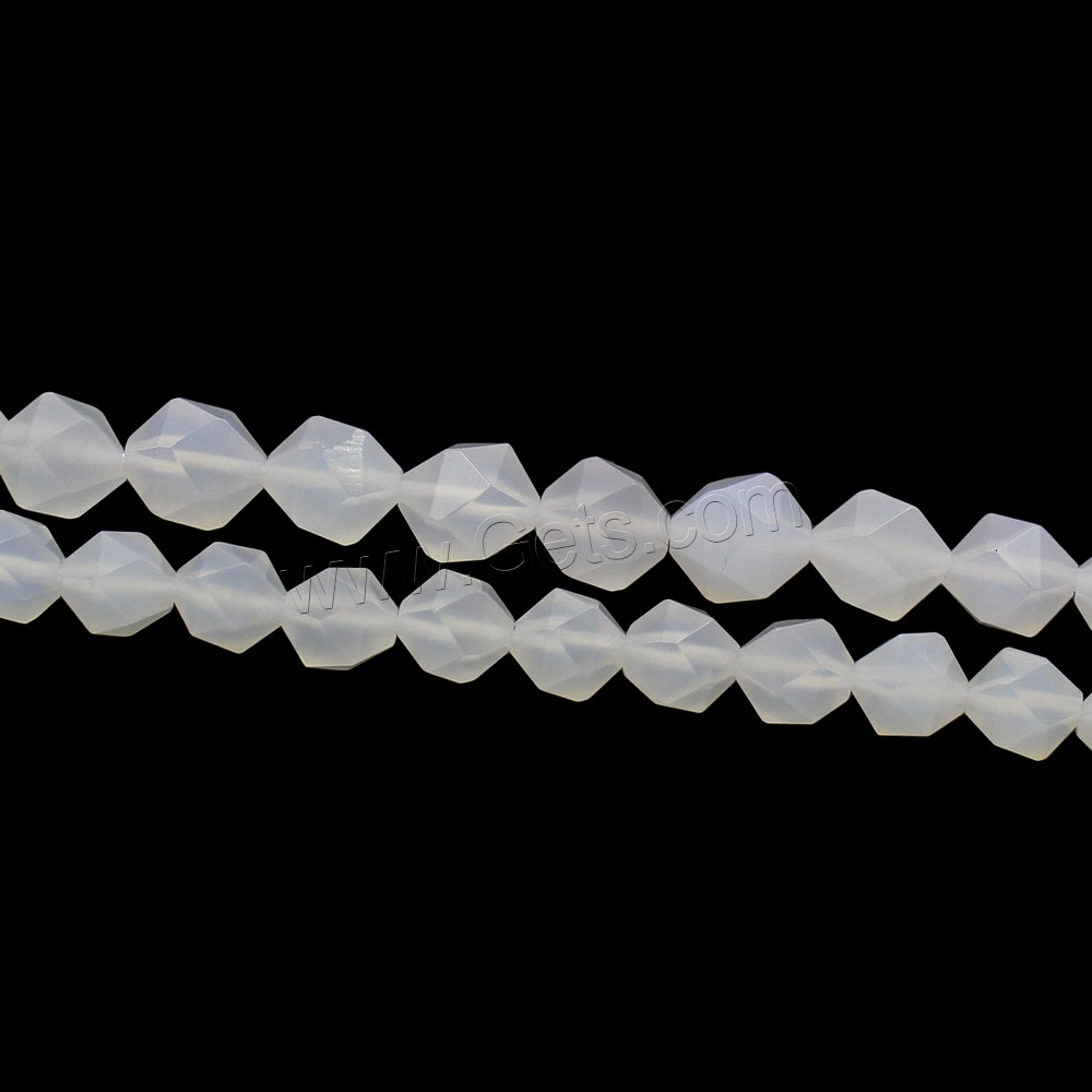 Perle Agate blanche naturelle, normes différentes pour le choix, Trou:Environ 1mm, Longueur:Environ 15.5 pouce, Vendu par brin