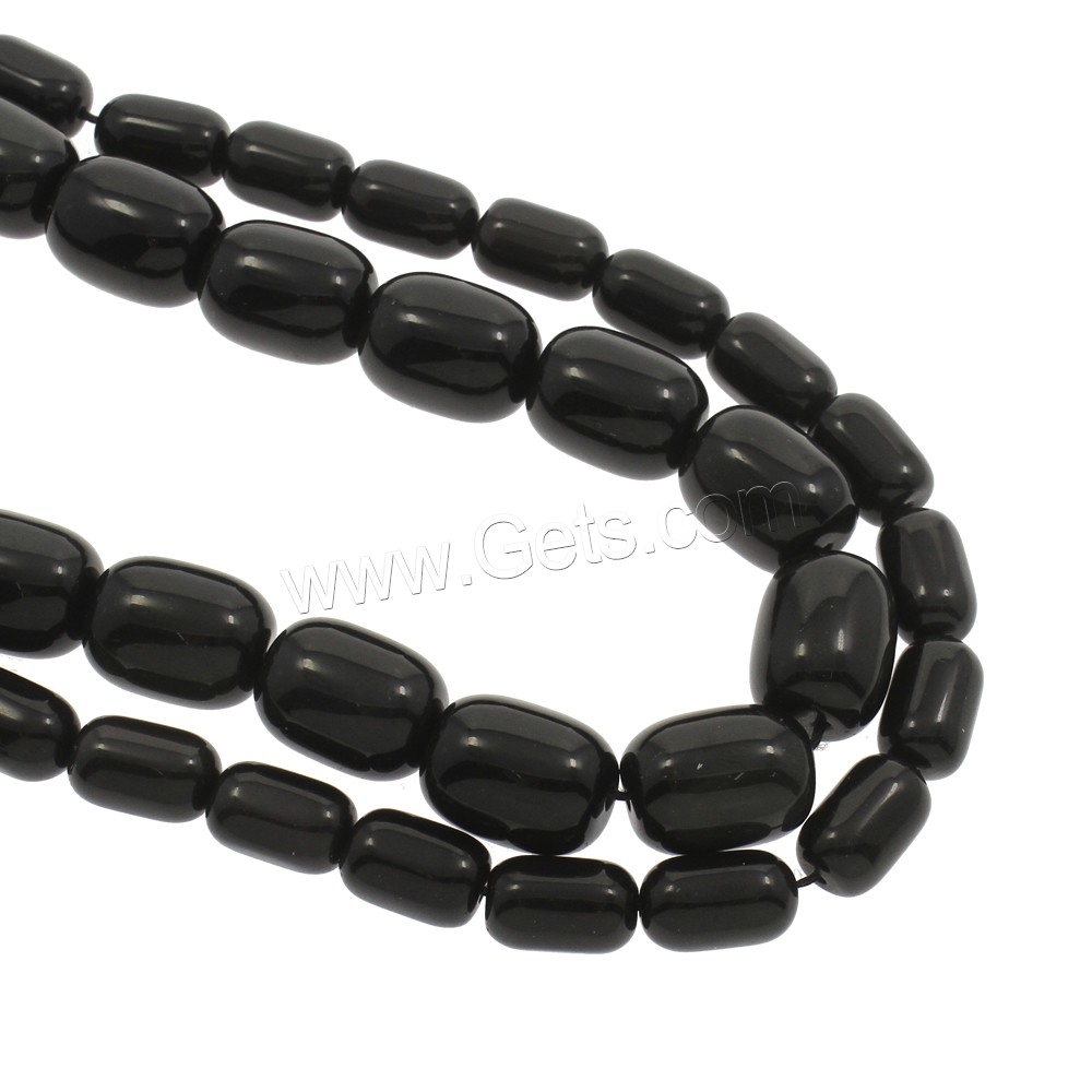 Schwarze Obsidian Perlen, Schwarzer Obsidian, natürlich, verschiedene Größen vorhanden, Bohrung:ca. 1mm, Länge:ca. 15.5 ZollInch, verkauft von Strang
