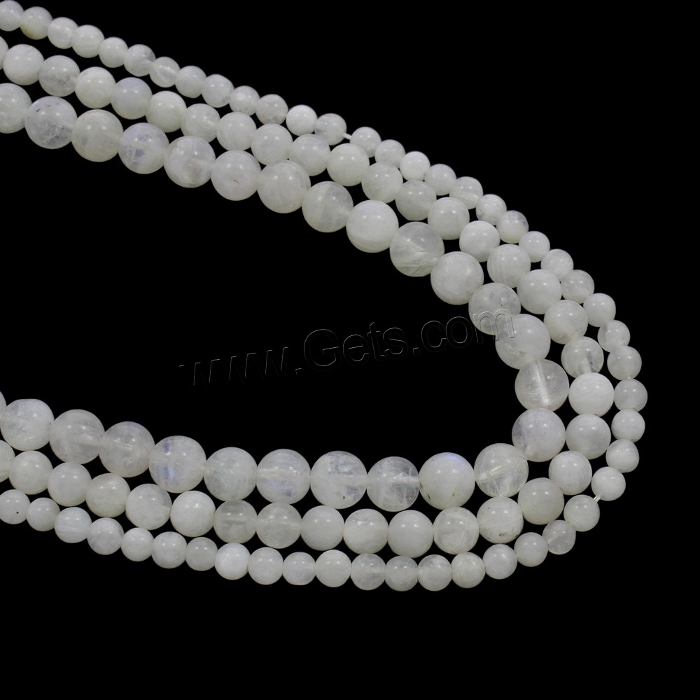 Natural Moonstone Beads, Blue Moonstone, Round, different size for choice, Hole:Approx 1mm, Length:Approx 15.5 Inch, Sold By Strand