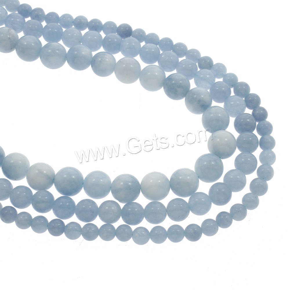 Aquamarine Beads, Round, natural, March Birthstone & different size for choice, Hole:Approx 1mm, Length:Approx 15.5 Inch, Sold By Strand
