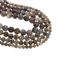 Natürliche Botswana Achat Perlen, rund, verschiedene Größen vorhanden, Bohrung:ca. 1mm, Länge:ca. 15.5 ZollInch, verkauft von Strang