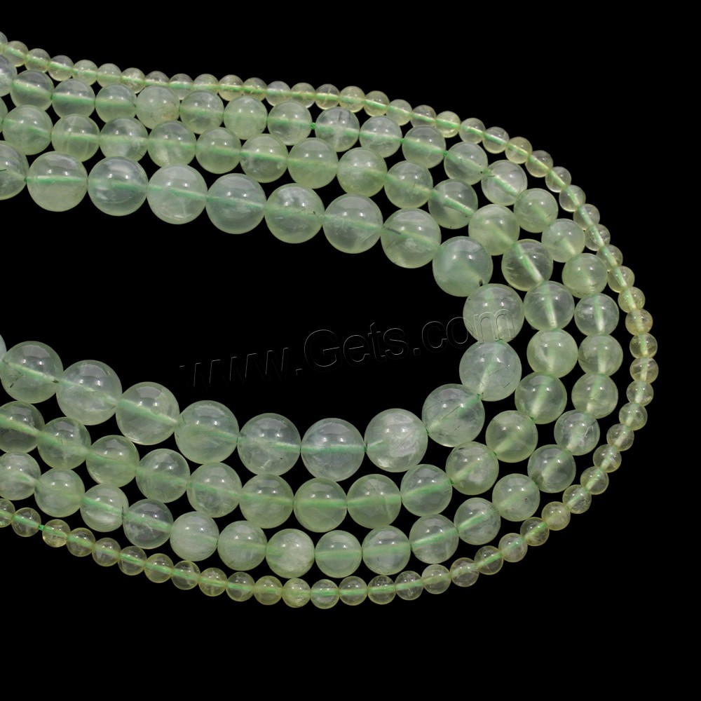 Prehnite Beads, Natural Prehnite, Round, natural, different size for choice, Hole:Approx 1mm, Length:Approx 15.5 Inch, Sold By Strand