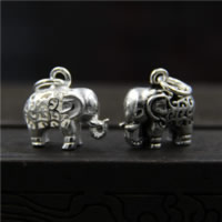 Sterling Silber Tier Anhänger, 925 Sterling Silber, Elephant, verschiedenen Materialien für die Wahl & hohl, 15x14mm, Bohrung:ca. 2mm, verkauft von PC