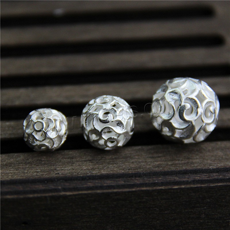 Sterling Silber Hohlkugeln Perlen, 925 Sterling Silber, rund, verschiedene Größen vorhanden, verkauft von PC
