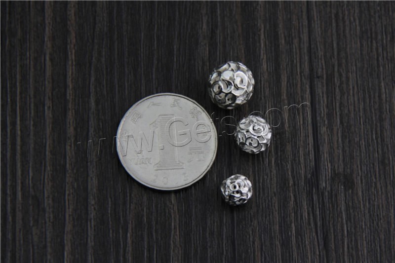 Sterling Silver Hollow Beads, 925 Sterling Silver, Round, different size for choice, Sold By PC
