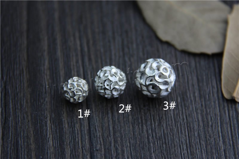 Argent perles creuses, argent sterling 925, Rond, normes différentes pour le choix & creux, Vendu par PC