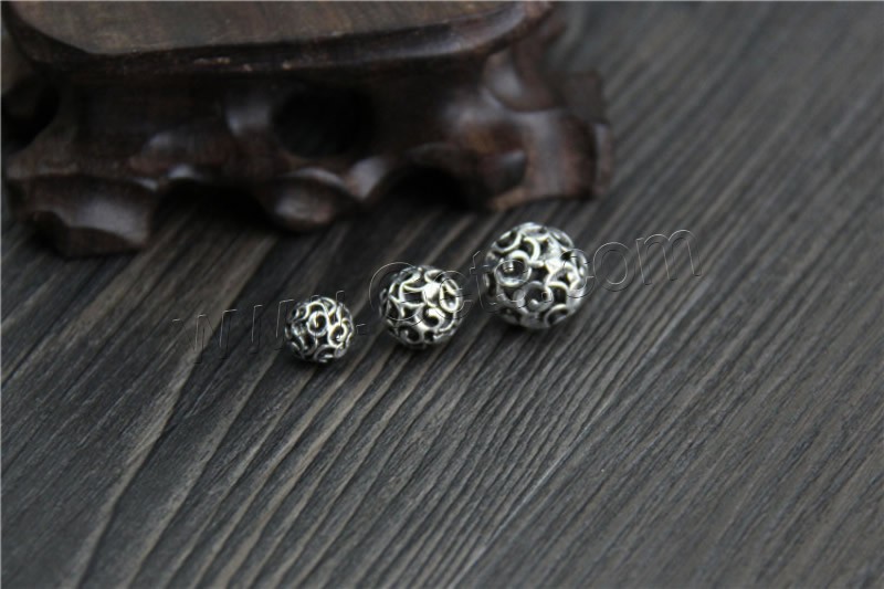 Bali Sterling Silber Perlen, Thailand, rund, verschiedene Größen vorhanden & hohl, verkauft von PC
