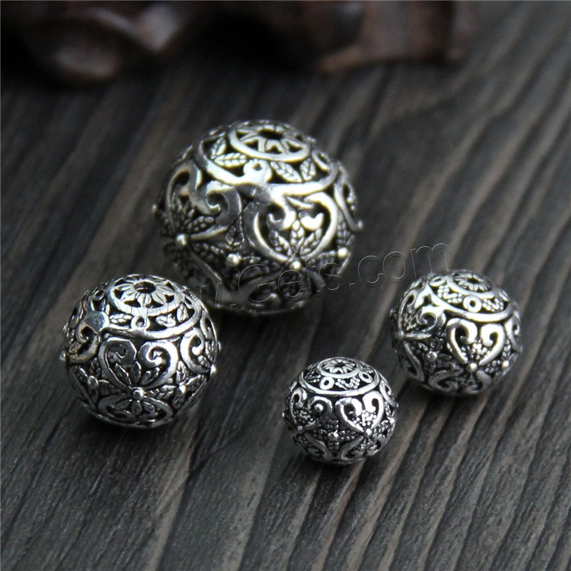 Thailand Sterling Silver Beads, Round, different size for choice & hollow, Sold By PC