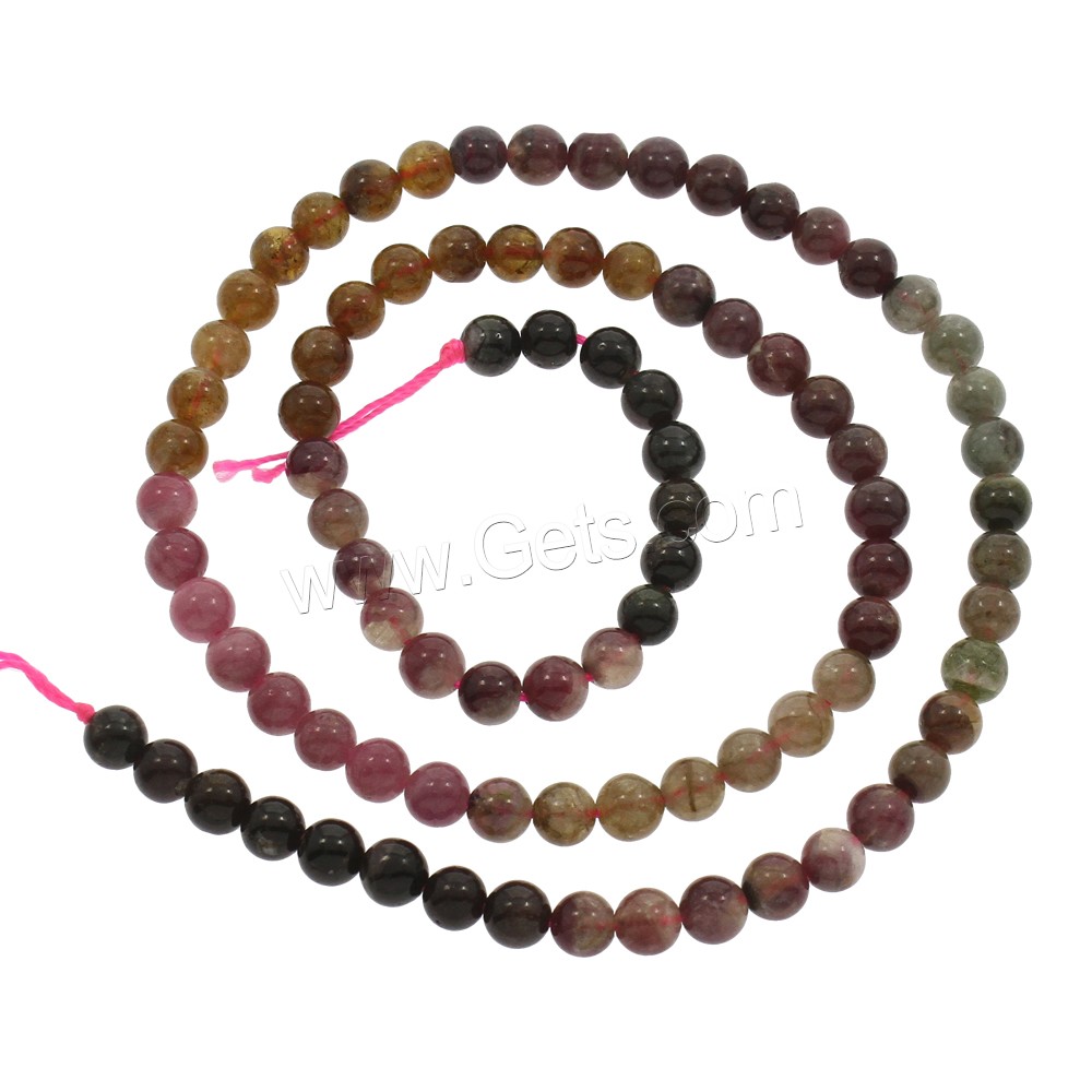 Natural Tourmaline Beads, Round, October Birthstone & different size for choice, Length:Approx 15.5 Inch, Sold By Strand