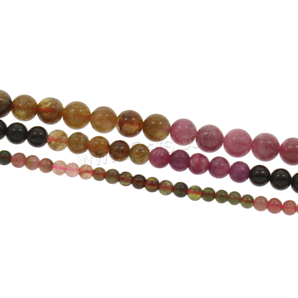 Natürlicher Turmalin Perlen, rund, Oktober Birthstone & verschiedene Größen vorhanden, Länge:ca. 15.5 ZollInch, verkauft von Strang