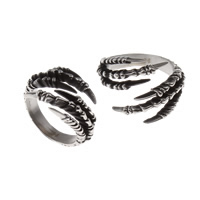 Stainless Steel Cuff Finger Ring, Claw, Unisex & blacken US Ring .5 