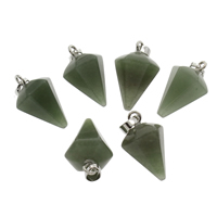 Green Aventurine Pendant, with Zinc Alloy, platinum color plated Approx 