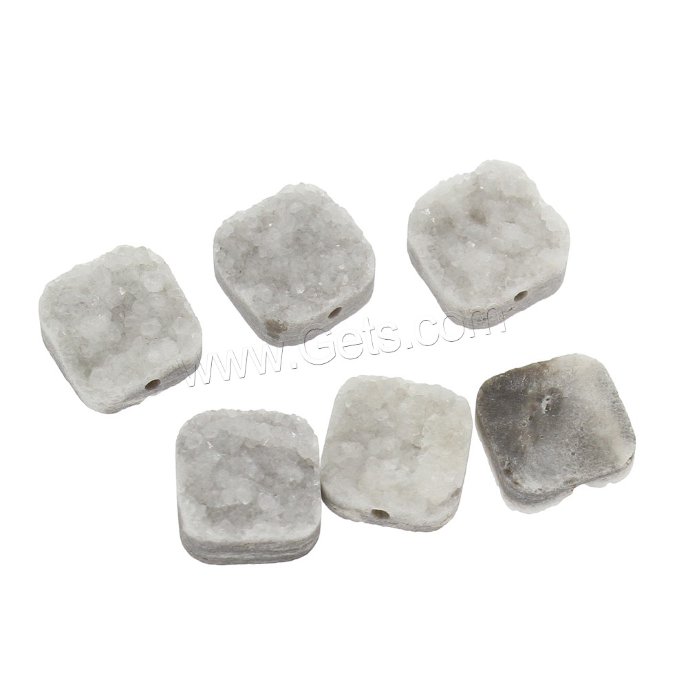 Stainless Steel Oval Chain, Ice Quartz Agate, Square, druzy style & different size for choice, Hole:Approx 1mm, Sold By PC