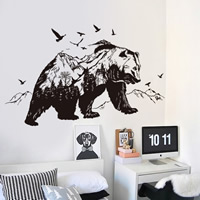 Wall Stickers, PVC Plastic, Bear, adhesive & with letter pattern & waterproof 