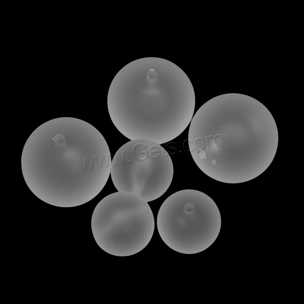Gummierte Acryl-Perlen, Acryl, rund, verschiedene Größen vorhanden, weiß, Bohrung:ca. 1mm, verkauft von Tasche
