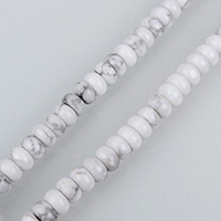 Natürlicher weißer Türkis Perle, Rondell, verschiedene Größen vorhanden, Bohrung:ca. 0.5-1.5mm, Länge:ca. 15.5 ZollInch, verkauft von Strang