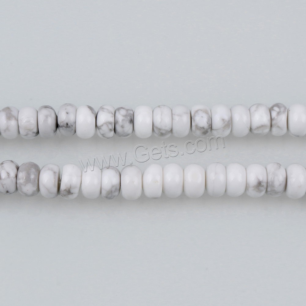 Turquesa blanco natural Abalorio, Toroidal, diverso tamaño para la opción, agujero:aproximado 0.5-1.5mm, longitud:aproximado 15.5 Inch, Vendido por Sarta