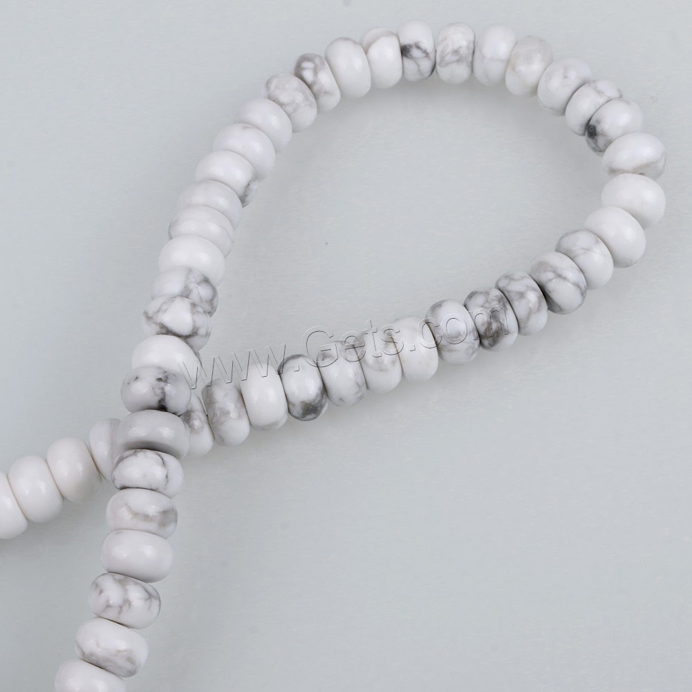Natural White Turquoise Beads, Rondelle, different size for choice, Hole:Approx 0.5-1.5mm, Length:Approx 15.5 Inch, Sold By Strand
