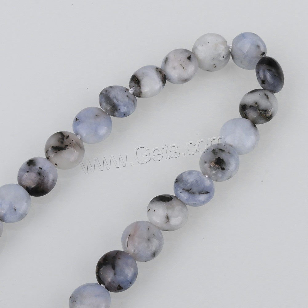 Opal blau Perle, flache Runde, natürliche & verschiedene Größen vorhanden, Bohrung:ca. 0.5-1.5mm, Länge:ca. 15.5 ZollInch, verkauft von Strang