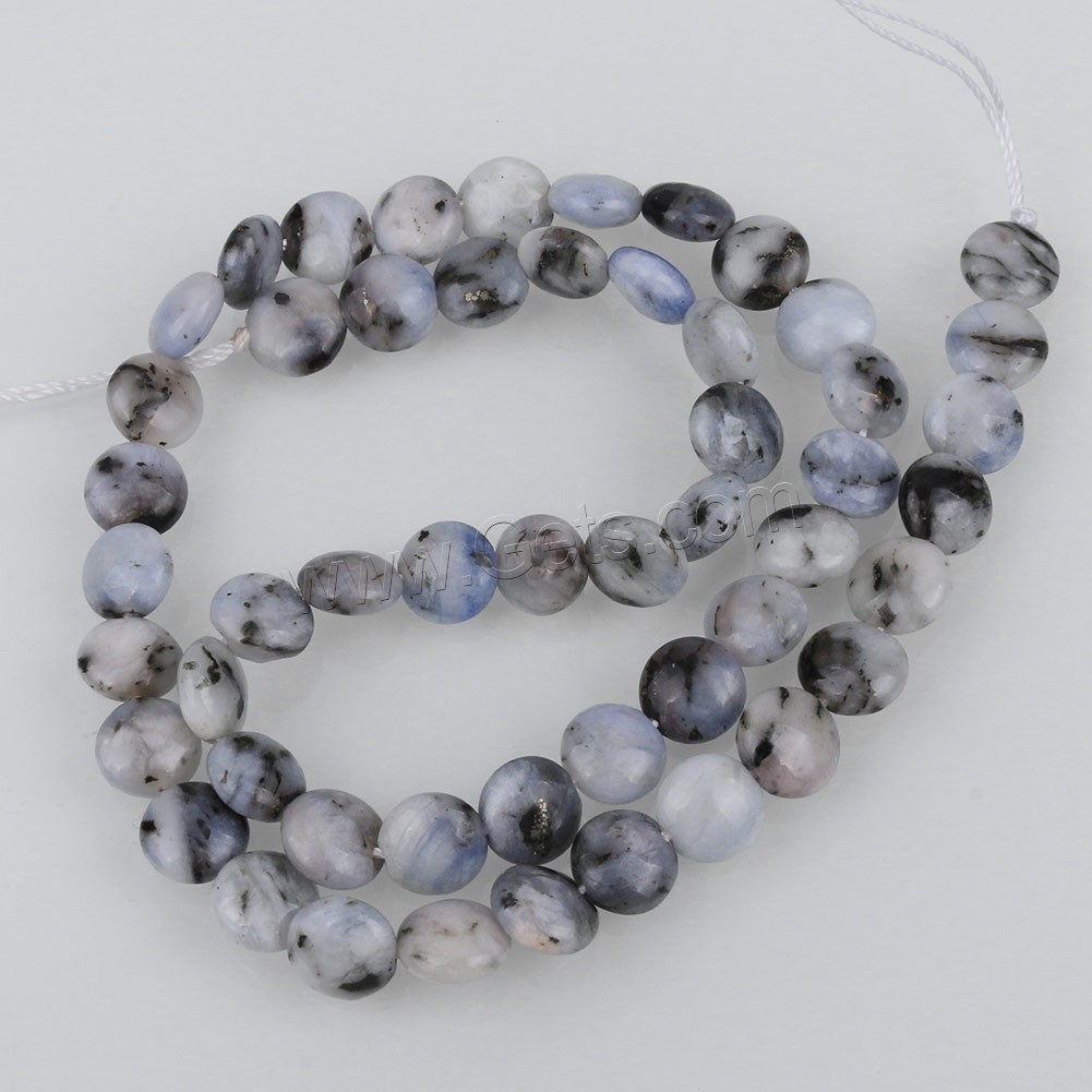 Opal blau Perle, flache Runde, natürliche & verschiedene Größen vorhanden, Bohrung:ca. 0.5-1.5mm, Länge:ca. 15.5 ZollInch, verkauft von Strang