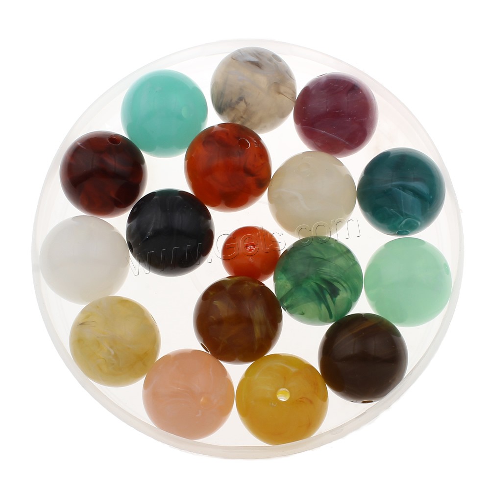 Perle acrylique, Rond, normes différentes pour le choix, plus de couleurs à choisir, Trou:Environ 1-2mm, Vendu par sac