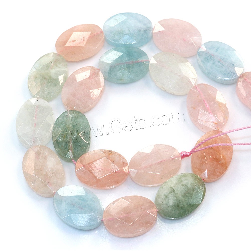 Morganite Beads, Flat Oval, natural, different size for choice & faceted, Hole:Approx 0.5-1mm, Length:Approx 15 Inch, Sold By Strand