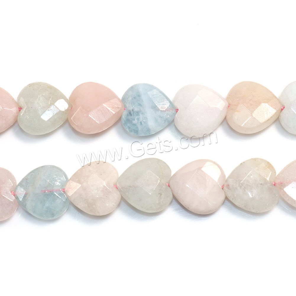 Morganite Beads, Heart, natural, different size for choice & faceted, Hole:Approx 0.5-1mm, Length:Approx 15 Inch, Sold By Strand