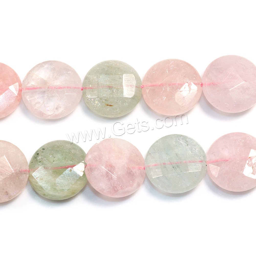 Morganite Beads, Flat Round, natural, different size for choice & faceted, Hole:Approx 0.5-1mm, Length:Approx 15 Inch, Sold By Strand
