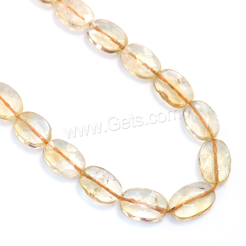 Natural Citrine Beads, Flat Oval, November Birthstone & different size for choice & faceted, Hole:Approx 0.5-1mm, Length:Approx 15 Inch, Sold By Strand