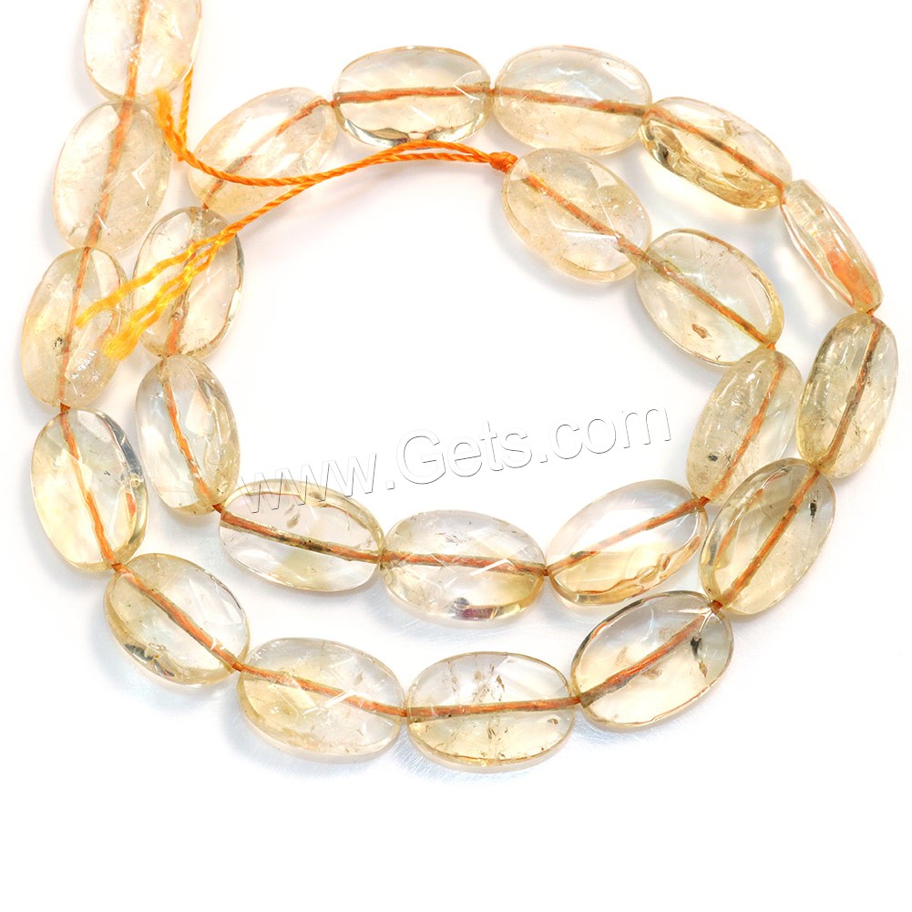 Natural Citrine Beads, Flat Oval, November Birthstone & different size for choice & faceted, Hole:Approx 0.5-1mm, Length:Approx 15 Inch, Sold By Strand