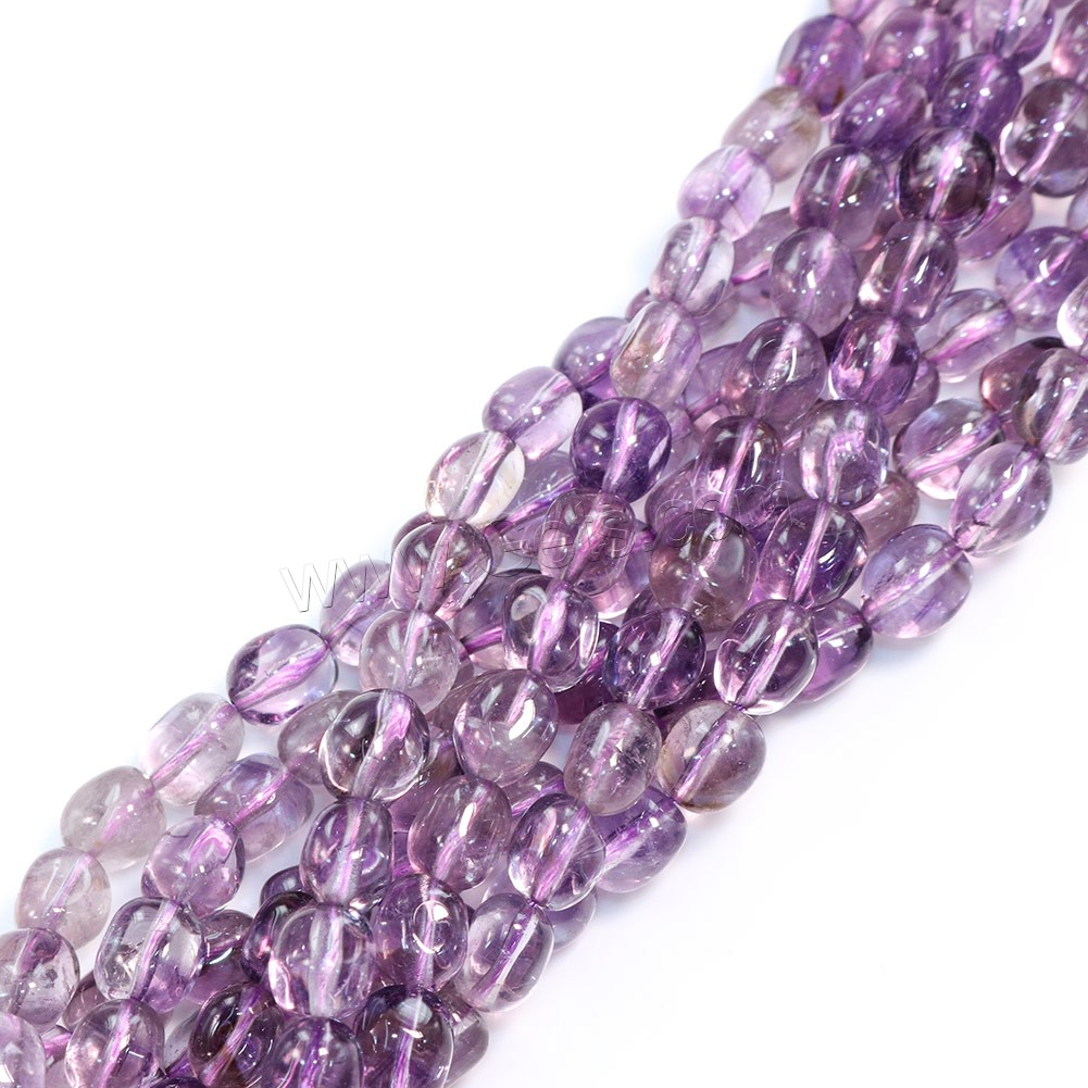 天然紫水晶のビーズ, アメジスト, ナゲット, 2 月誕生石 & 異なるサイズの選択, 穴:約 0.5-1mm, 長さ:約 16 インチ, 売り手 ストランド