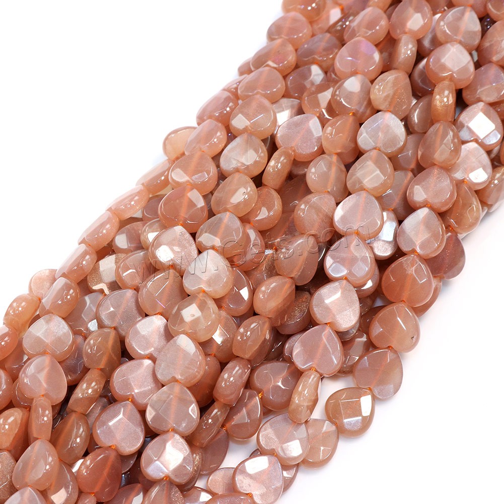 Sunstone Bead, Heart, different size for choice & faceted, Hole:Approx 0.5-1mm, Length:Approx 16 Inch, Sold By Strand