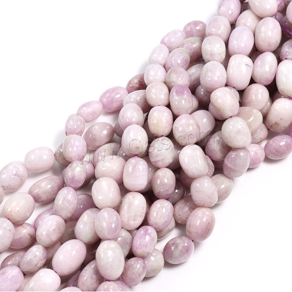 Kunzit Perlen, Klumpen, natürlich, verschiedene Größen vorhanden, Bohrung:ca. 0.5-1mm, Länge:ca. 16 ZollInch, verkauft von Strang
