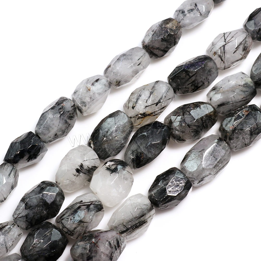 Rutilated Quartz Beads, Black Rutilated Quartz, Nuggets, natural, different size for choice & faceted, Hole:Approx 0.5-1mm, Length:Approx 16 Inch, Sold By Strand