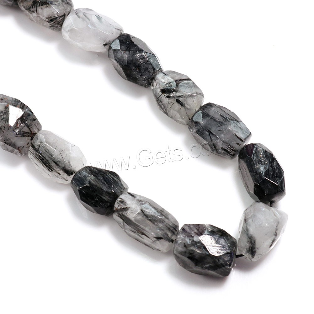 Rutilated Quartz Beads, Black Rutilated Quartz, Nuggets, natural, different size for choice & faceted, Hole:Approx 0.5-1mm, Length:Approx 16 Inch, Sold By Strand