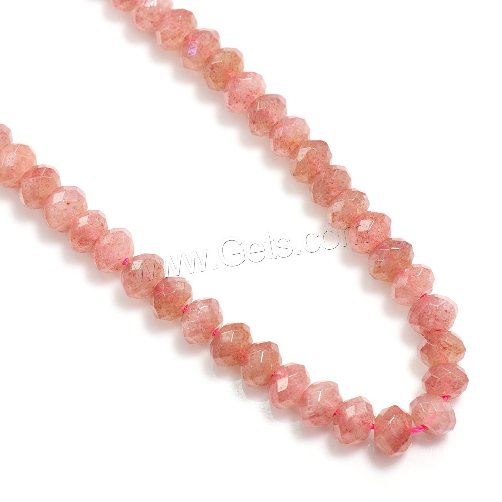 Strawberry Quartz Beads, Rondelle, natural, different size for choice & faceted, Hole:Approx 0.5-1mm, Length:Approx 16 Inch, Sold By Strand